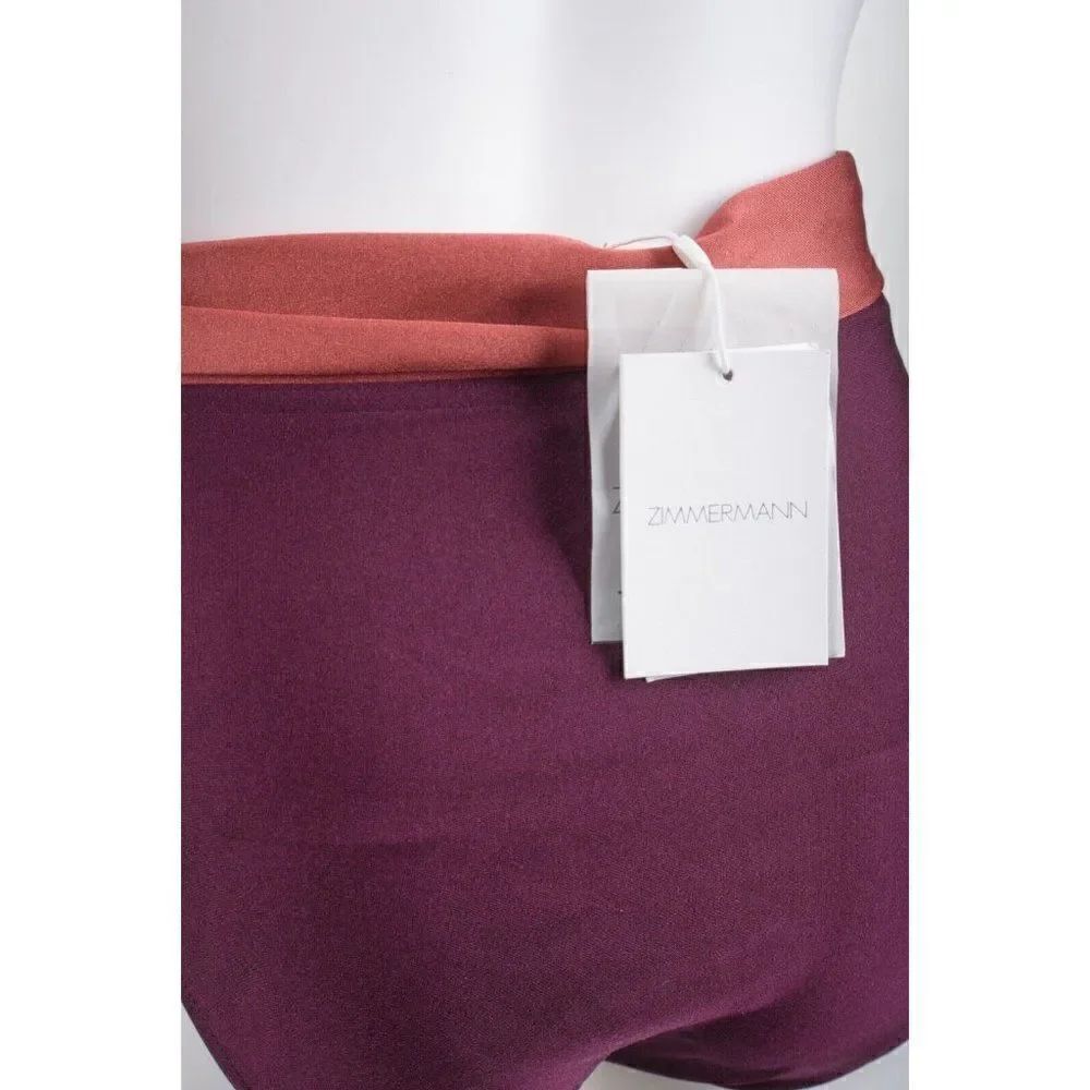 Zimmermann Womens Rosa Colorblock High Rise Bikini Bottoms Purple Sz 2 US 8 NWT - Picture 5 of 6